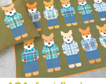 Foxes in Flannels *Pieced Quilt & Pillow Pattern*   By Elizabeth Hartman  EH-080