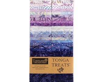 Lilac- Batik Tonga Strips * Jelly Roll - 2-1/2" Strips x 48 Pieces* By Timeless Treasures