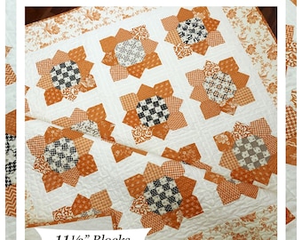 Sunflower Seeds *Quilt Pattern - Fat Quarter & Eighth Friendly* By: Margot Languedoc - The Pattern Basket  TPB2005