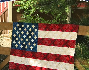 Cathedral Window Flag *Pieced Quilt & Pillow Pattern* By Jennifer Bosworth From: Shabby Fabrics  SF49876