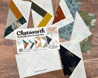 Chatsworth * Braided Flying Geese Foundation Paper *  By: Doug Leko of Antler Quilt Design