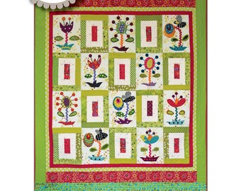 Flower Power *Pieced, Hand Embroidery & Applique Quilt Pattern* By: Sue Spargo