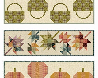 Fall Trio *Three (3) Different Pieced Table Runner Sewing Patterns* By: Edyta Sitar - Laundry Basket Quilts