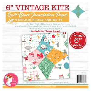 Vintage Kite Quilt Block Foundation Paper (Makes 6" Finished Blocks) By: It's Sew Emma  ISE-792