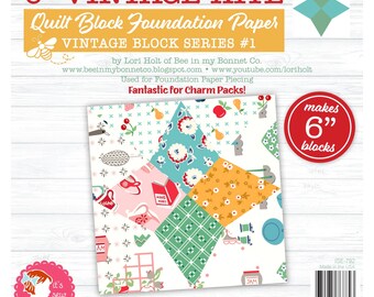 Vintage Kite Quilt Block Foundation Paper (Makes 6" Finished Blocks) By: It's Sew Emma  ISE-792