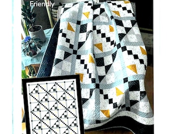 Diamond Mist *Beginner Friendly * Multi-size Quilt Pattern * By: Pleasant Valley Creations  PVC470