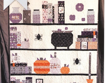 Spookie Shelfie Quilt (A Fat Quarter Friendly Quilt Pattern)  By: Melissa Mortenson