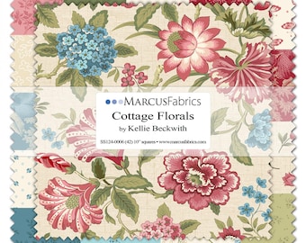 Cottage Floral *Layer Cake (10x10) - 42 Pieces* Designer: Kellie Beckwith for Marcus Fabrics