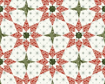 Christmas is in Town - Stars Cheater Print Cream -  (Continuous Cut 1/2yd - 1yd) By: Riley Blake - Sandy Gervais