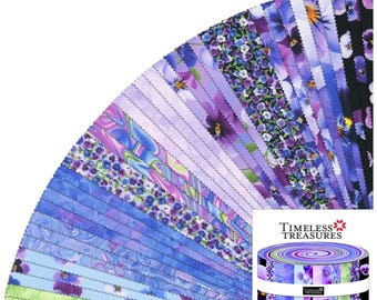 Pansy Perfection * Jelly Roll / 2.5in Strips - 40 Strips* By: Chong-A Hwang For Timeless Treasures