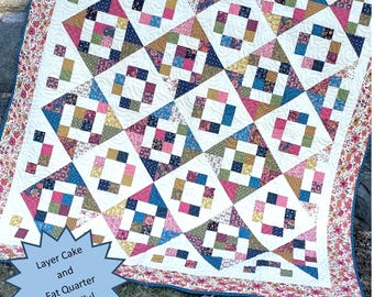 Enchanted  * Layer Cake, Fat Quarter or Fat Eighths Friendly * Pieced Quilt Pattern By: Sweet Jane's Quilting