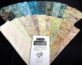 Stormy - Tonga Batiks *Layer Cake (10x10) - 42 Pieces* By: Timeless Treasures