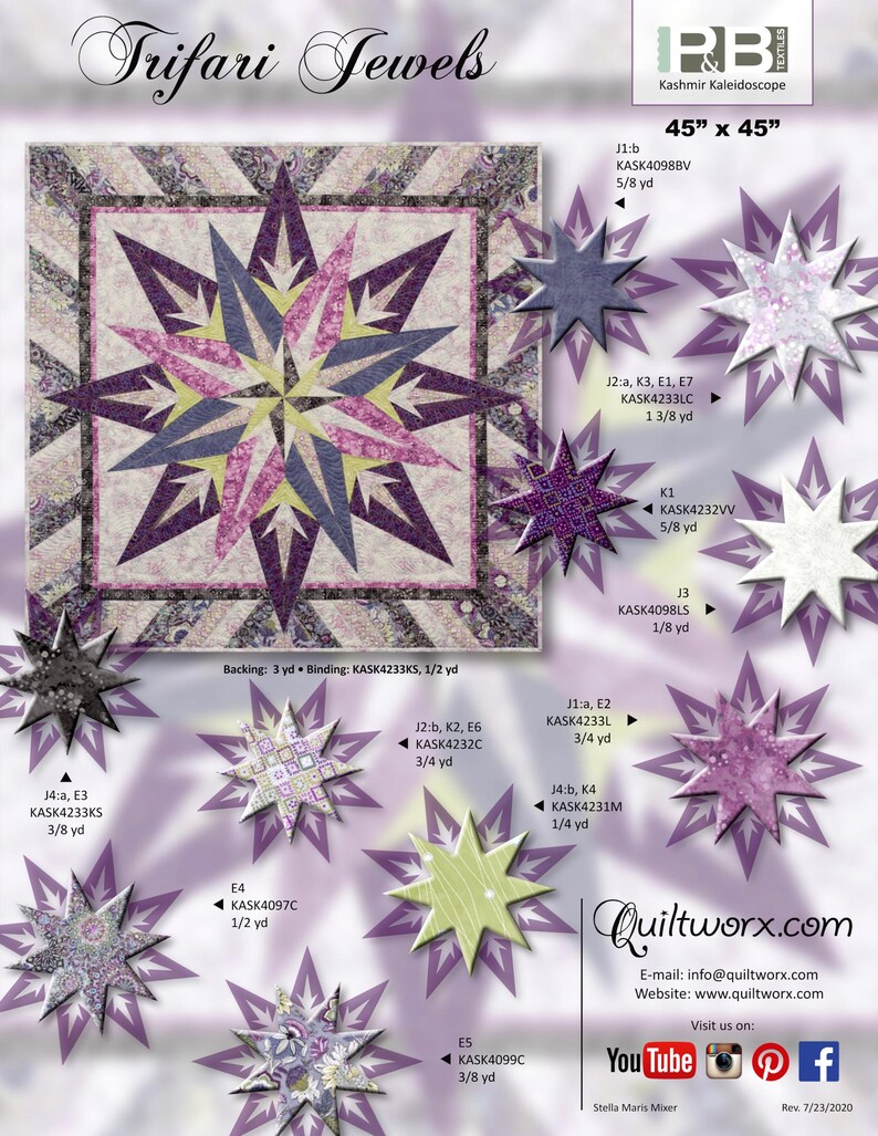 Trifari Jewels *foundation Paper Piecing Quilt Pattern* By: Judy ...