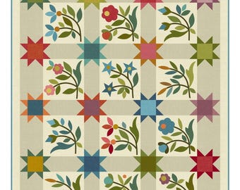 Spring Sprouts LT *Pieced & Applique Quilt Pattern* By: Edyta Sitar - Laundry Basket Quilts  LBQ-0770-P