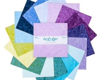 Misty Meadows *Hand-Dyed Batik Layer Cake - 10"x10" - 42 Pieces*  By Riley Blake  10-21005-42
