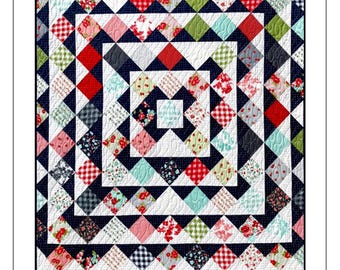 Skip to My Lou  *A Pieced Quilt Pattern - Charm & Layer Cake Friendly * By: Myra Barnes of Busy Hands Quilts