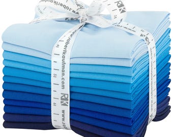 Kona Cotton Solids - Waterfall *Fat Quarter Bundle - 12 Pieces* From: Robert Kaufman Fabrics