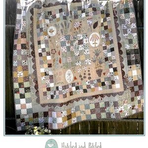 Where Wildflowers Grow *Folk Art Applique and Hand-Embroidery Quilt  - Sewing Pattern* From: Hatched and Patched