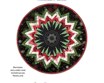 Point of View Kaleidoscope - Folded Star Table Topper *17in folded Star Pattern + 1 Interfacing Template* From: PlumEasy Patterns