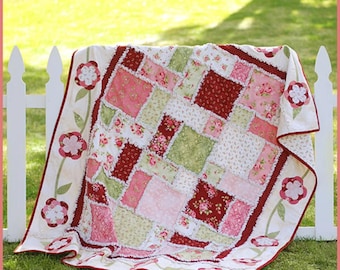Rose Rag Quilt  * Quilt Pattern - Pre-Cut Friendly* By: Jennifer Bosworth - Shabby Fabrics  SF49870