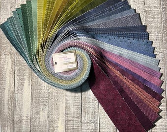Gemstones - Woolies Flannel Strips (2.5" x 44") - 40 Pieces By: Bonnie Sullivan For Maywood Studio