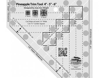 Pineapple Trim Tool Mini *Acrylic Template/Ruler*   By: Jean Ann Wright - Creative Grids