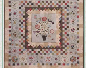 Natures Journey *Folk Art Applique and Hand-Embroidery Quilt  - Sewing Pattern* From: Hatched and Patched