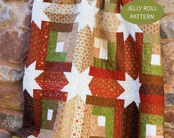 Log Cabin Hidden Stars *Jelly Roll Quilt Pattern*  By: Pam and Nicky Lintott of The Quilt Room