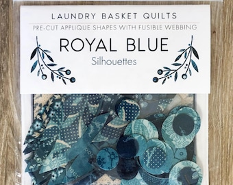 Royal Blue *Laser Cut Silhouettes* 58 Fusible Shapes for Applique - Edyta Sitar Laundry Basket Quilts  LBQ-0759-S