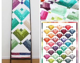 Lovely Ombre Cabins * Fat Quarter Bundle Friendly * for Ombre' Fabrics* By: Vanessa Christensen of V and Co