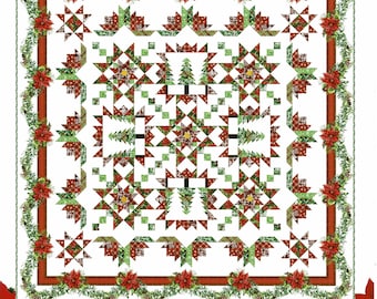 A Poinsettia Winter Quilt *Softcover Book (BOM - Complete)* By: Jason Yenter