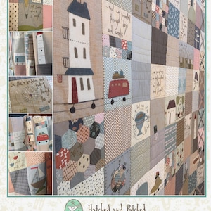 Here, There & Everywhere (And The Cat Came Too) *Folk Art Applique and Hand-Embroidery Quilt - Sewing Pattern* From: Hatched and Patched