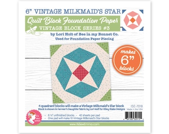Vintage Milkmaid's Star *6 inch* Foundation Paper (Vintage Block Series #3) By: Lori Holt  For It's Sew Emma  ISE-7018
