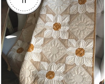 Cotton Daisies *Wall Hanging & Lap Quilt Pattern* By: Karen Walker - Laugh Yourself Into Stitches