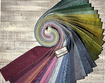 Gemstones - Woolies Flannel Strips (2.5" x 44") - 40 Pieces By: Bonnie Sullivan For Maywood Studio