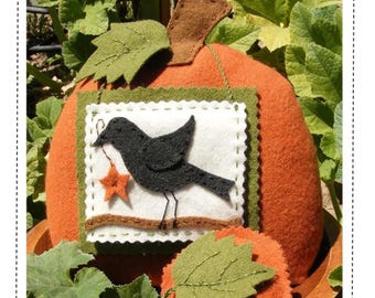 Pumpkin & Crow Pincushion Set *Sewing Pattern* From: Bird Brain Designs