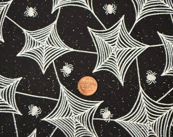 Hocus Pocus - Black Tossed Spiderweb *By The 1/2 Yard* From: Henry Glass & Co.   1649M-99