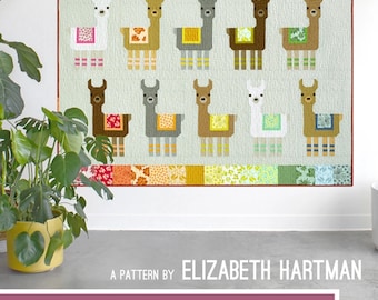 Little Llamas *Pieced Quilt & Pillow Pattern*   By Elizabeth Hartman