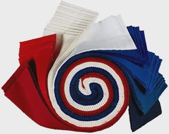 Kona Cotton Solids - Patriotic Palette *Jelly Roll - 40 Pieces* From: Kaufman Studios