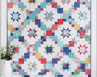 Brightly  *Layer Cake (10"x10") & Fat Quarter Friendly Quilt Pattern in 4 Sizes * From: Cluck Cluck Sew