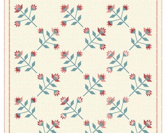 Prairie Rose *Pieced Quilt Pattern*   By: Edyta Sitar - For Laundry Basket Quilts   LBQ-1785-P