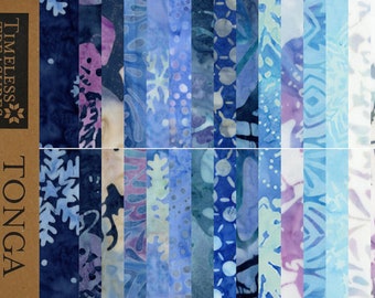 Frost - Batik Tonga Treats * Jelly Roll / 2-1/2" Strips x 40 Pieces* By Timeless Treasures
