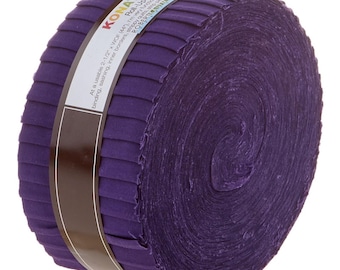 Kona Cotton Solids - Purple *Jelly Roll - 40 Pieces* From: Robert Kaufman Fabrics