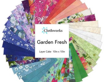 Garden Fresh *Layer Cake (10x10) - 42 Pieces* Designer: Sue Zipkin for Clothworks