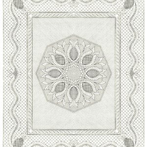 Feathered Pineapple" in NATURAL Muslin *Pre-Printed Wholecloth Quilt Top *Kit* - Includes Fabric + Binding* By: Holice Turnbow for Benartex