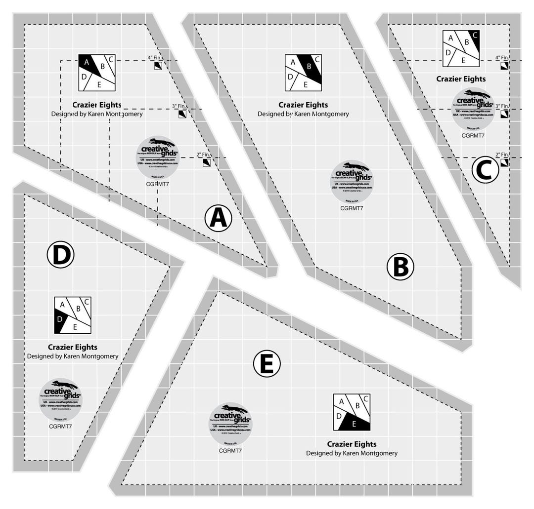 Crazier Eight Quilt Ruler - 8 Inch *acrylic Template + Free Pattern* By ...