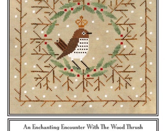 Winter Wood Thrush*Counted Cross Stitch Pattern* By: Karina Hittle  Of Artful Offerings