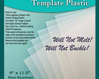 Perfect Shape - No Melt Template Plastic for Applique - (Size: 9" x 12" - 4 sheets per pkg)  By The Stencil Company