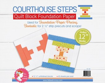 Courthouse Steps Quilt Block Foundation Paper (12 in Finished-Jelly Roll Friendly) By: It's Sew Emma  ISE-765