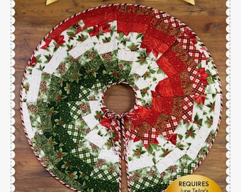 Bargello Christmas Tree Skirt *Simple Quilt As You Go Pattern* From: Shabby Fabrics  **PLEASE READ Description on REQUIRED Items to Complete